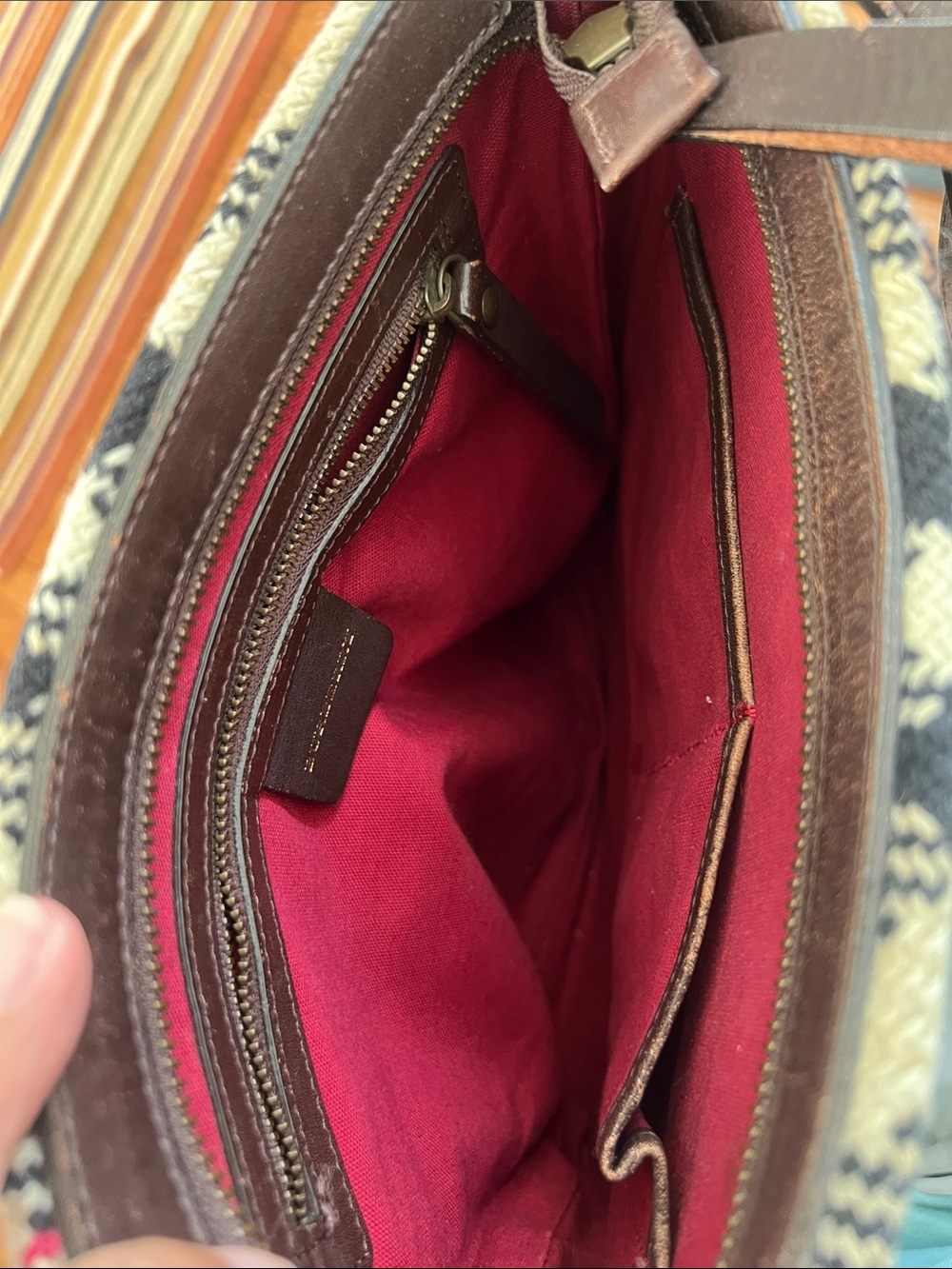 Burberry Nova Check Tweed Crossbody with Black and Red Accents - Picture 3 of 9